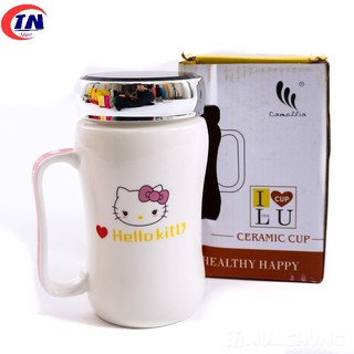 CỐC SỨ GIỮ NHIỆT NẮP CÓ GƯƠNG