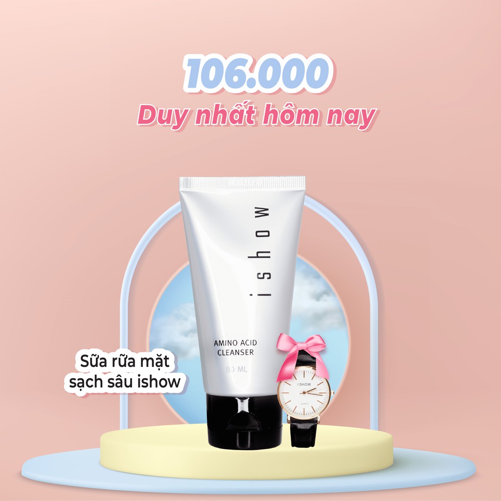 [ TẶNG KÈM 2 MẶT NẠ ] Sữa Rửa Mặt Sạch Sâu ISHOW Với Thành Phần Amino Acid Cleanser An Toàn Với Mọi Loại Da