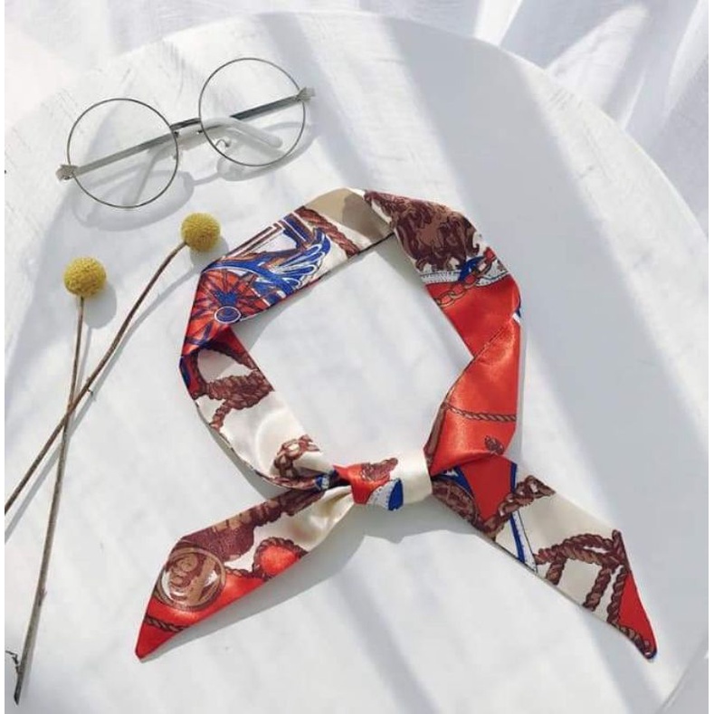 Khăn lụa đa năng buộc tóc làm nơ cổ, làm turban, buộc túi