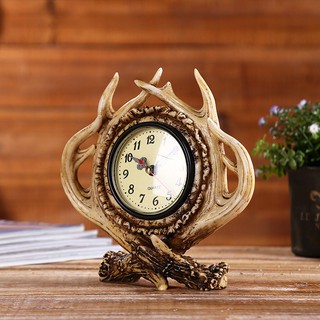 Đồng hồ để bàn trang trí sừng hươu - Decor đồ trang trí phong cách Cowboy Viễn Tây