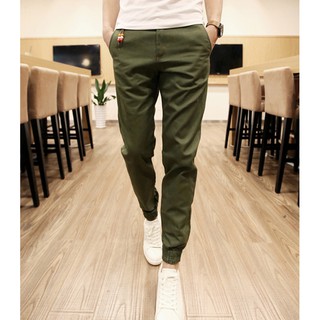 Quần Jogger KaKi Nam Có Khóa Chân MQ 09 - Xanh Rêu