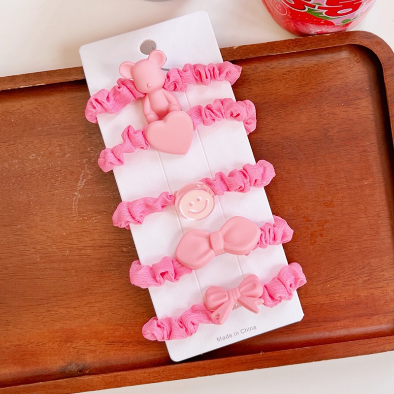 Mới Set 5 Dây Buộc Tóc In Hoa Màu Sắc Ngọt Ngào Thời Trang Cho Nữ