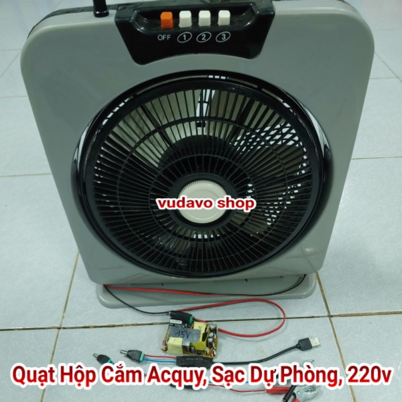 Quạt Hộp 12v Cắm Acquy, Pin