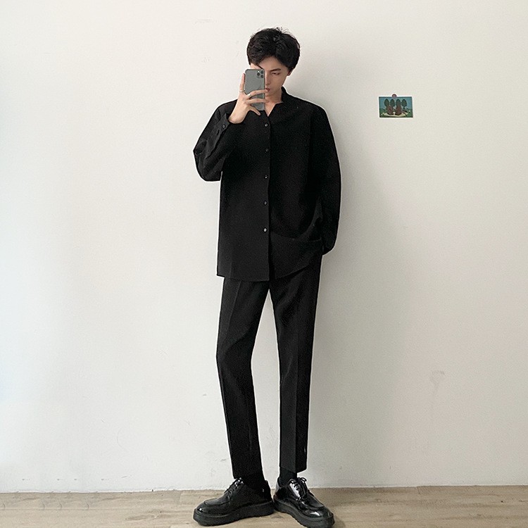 (THIẾT KẾ CHẤT LƯỢNG) Áo Sơ Mi Cổ Đứng Đũi Mát Unisex Phiên Bản Giới Hạn | BigBuy360 - bigbuy360.vn