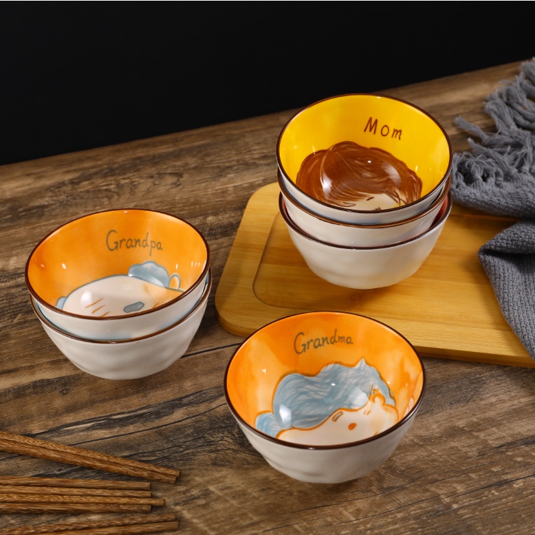 Bộ bát sứ gia đình chén sứ ăn cơm bộ bát đĩa decor chén đĩa sứ dễ thương chất liệu gốm sứ cao cấp an toàn