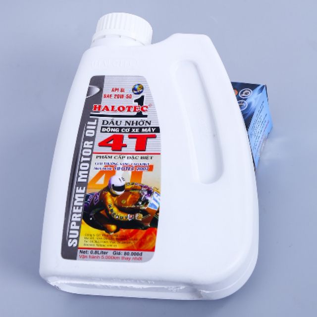 Dầu nhớt xe số HALOTEC 20W50 SL MA2 phục hồi động cơ 800ML, trùng tu