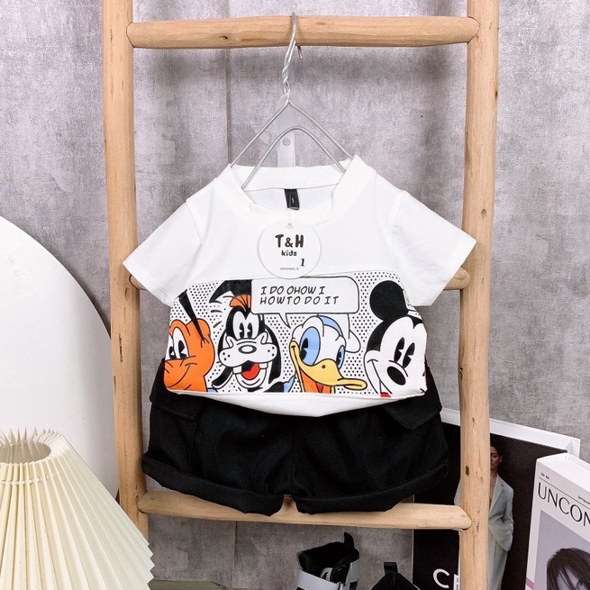 BOT07 - Bộ Bé Trai, Bộ Cotton In Hình Micky, donal cho bé từ 8-21kg, Richkid123