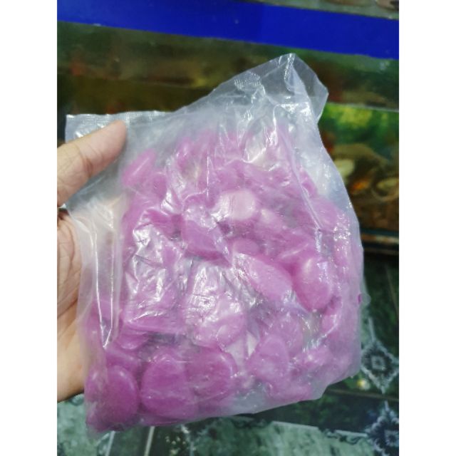 BỊCH 100 VIÊN ĐÁ DẠ QUANG MÀU TÍM TRANG TRÍ HỒ CÁ NON BỘ