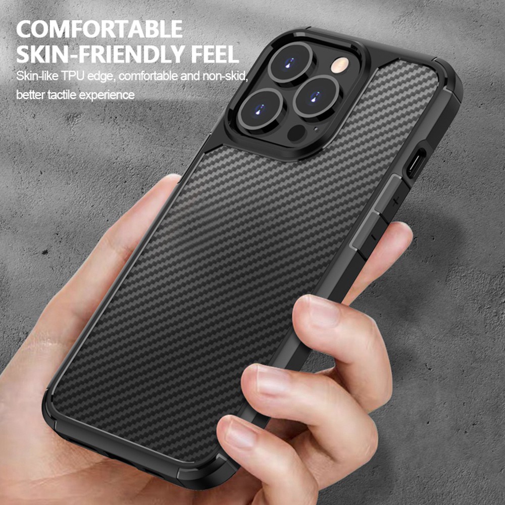 Ốp Điện Thoại Acrylic Chống Sốc Họa Tiết Sợi Carbon Cho iPhone 13 12 Pro Max 11 Pro Max XR X XS Max 7 8 Plus SE 2020