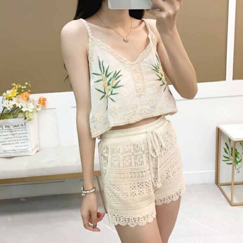 Áo Croptop Dệt Kim Hở Lưng Họa Tiết Hoa Thời Trang Mùa Hè Cho Nữ