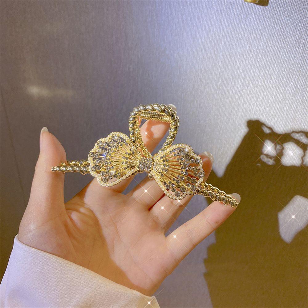 Kẹp Tóc Hình Cá Mập Bằng Kim Loại Đính Nơ WMES15H|Kẹp Tóc