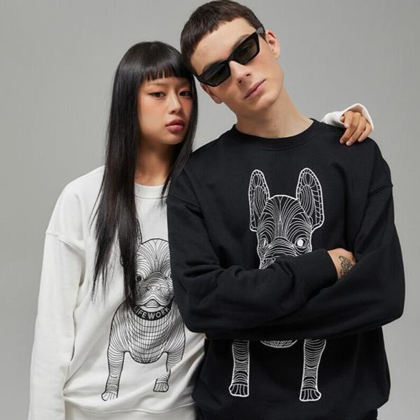 Áo sweater Lifework chính hãng big logo in hình chú bé Bull thời trang | LW225MT990