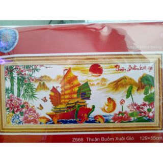 tranh thêu thuận buồm xuôi gió yz668