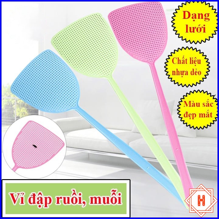 Vỉ đập ruồi nhặng tiện ích cán dài dạng dẹt tiện dụng { H }