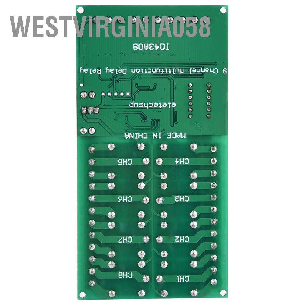 Có thể bán buôn DC 12V 8CH LED Đa chức năng Thời gian trễ Kỹ thuật số Chu kỳ Thời gian Chuyển tiếp Mô-đun chuyển tiếp Hàng giao ngayWestvirginia058
