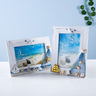Khung ảnh trang trí kiểu gỗ cũ có lưới size 20cm và 24cm  - Decor đồ trang trí theo phong cách biển Địa Trung Hải