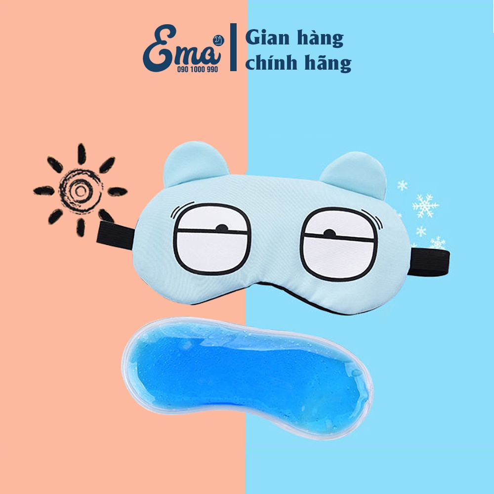 Bịt mắt ngủ có gel làm mát cho dân văn phòng, lái xe, sinh viên, đi du lịch - Họa tiết anime dễ thương