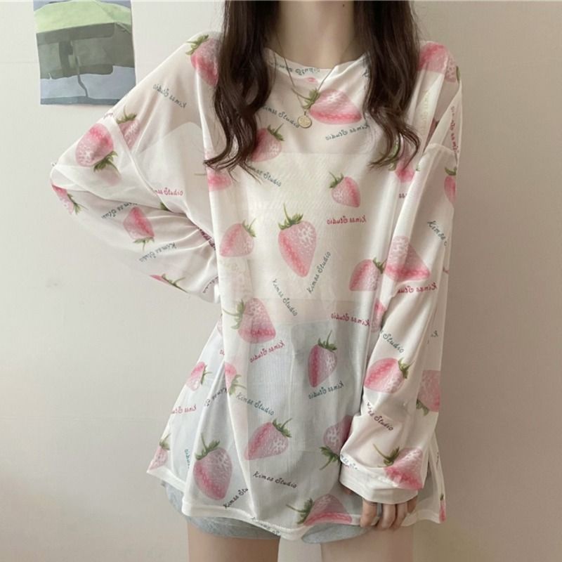 Jiashucheng Áo Thun Tay Dài Chống Nắng Dáng Rộng Mỏng Thời Trang Mùa Hè Cho Nữ