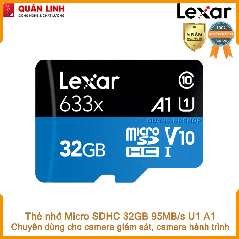 Thẻ nhớ Micro SDHC 32GB A1 UHS-I V10 Lexar | BigBuy360 - bigbuy360.vn