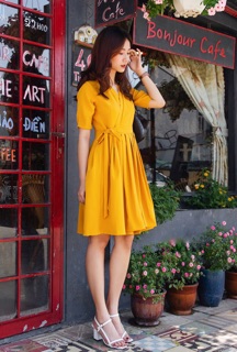 Đầm đắp chéo xếp li - kimo dress