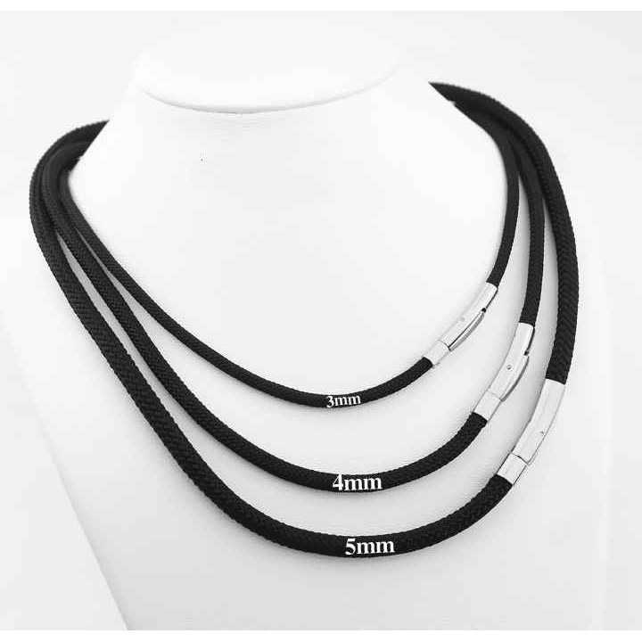 Dây chuyền dù đen khóa inox