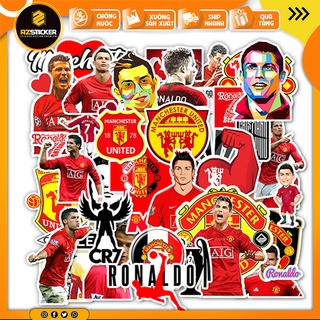 Sticker Ronaldo MU - Decal Dán CR7 Chất Liệu Decal PVC 5 Lớp Chống Nước Cắt Sẵn Dán Mũ Bảo Hiểm