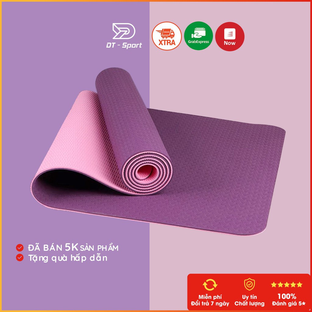 Thảm tập Yoga 2 lớp chống trượt cao cấp chất liệu TPE loại 6mm Shop DT - SPOST