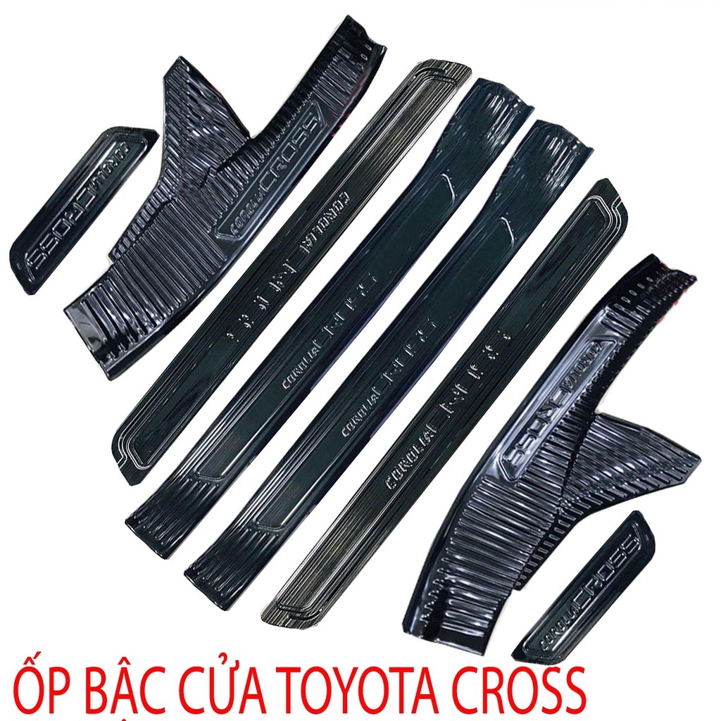 Ốp bậc cửa, Nẹp bước chân trong, ngoài Toyota Corolla Cross 2020-2021, Mẫu Titan