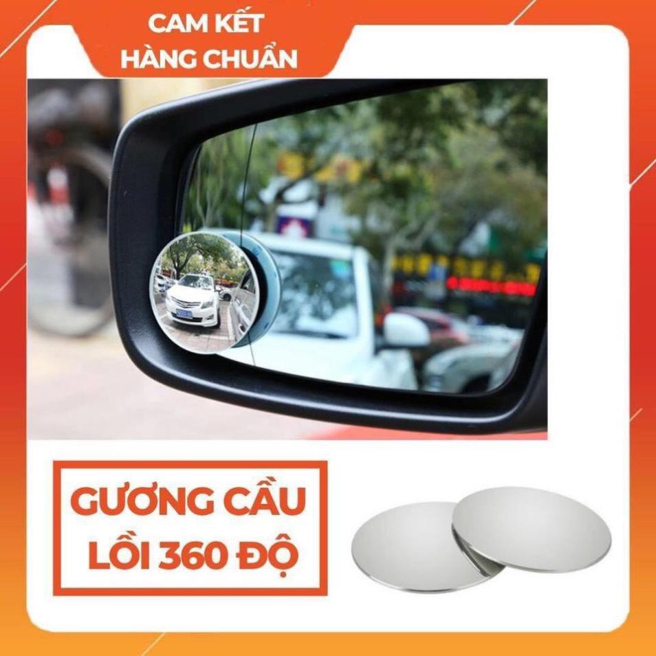 Bộ 2 Gương Cầu Lồ  Không ViềniFREESHIP Xoay 360 Độ Gắn Gương Chiếu Hậu Và Trục B Xe Hơi, Xe Máy