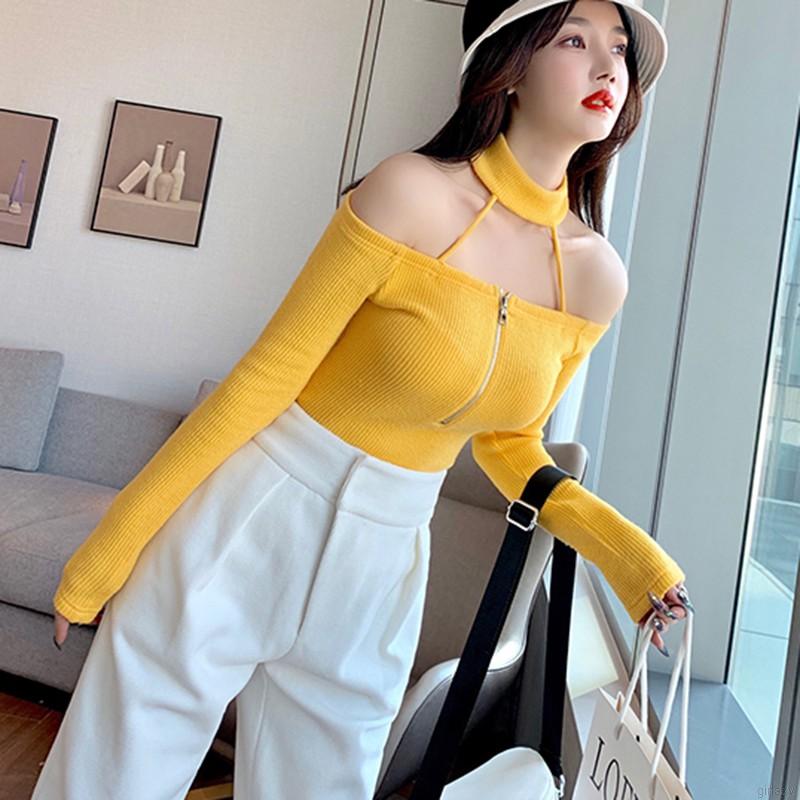 Áo thun dài tay hở vai gợi cảm dành cho nữ