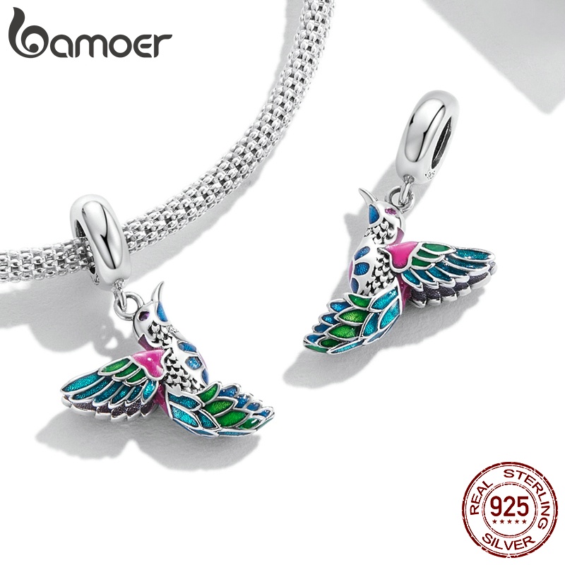 Mặt dây chuyền BAMOER SCC2126 925 bằng bạchình chim ruồi thời trang