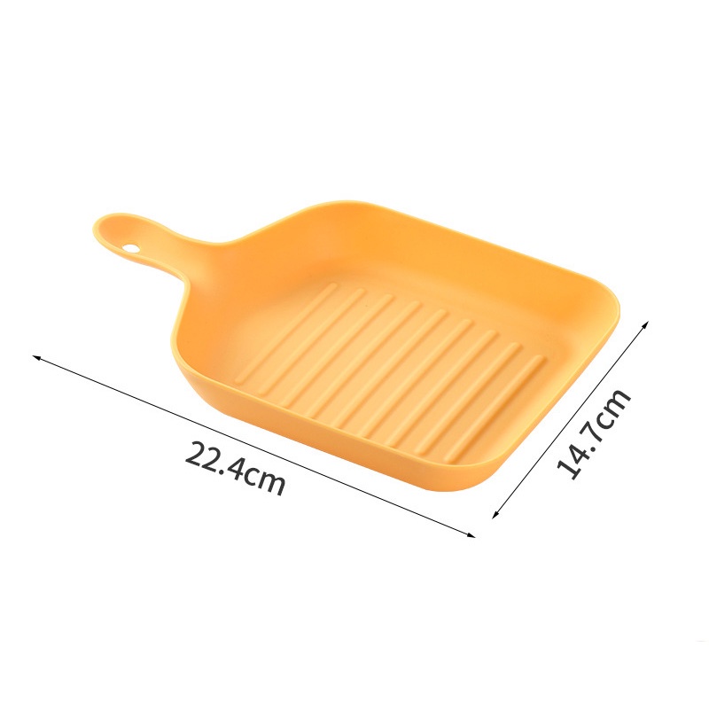 Dĩa đựng thức ăn/trái cây/bánh kẹo hình chảo có tay cầm 22x14cm