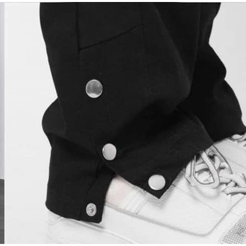 Quần ống xuông 3 cúc bấm  ,mix túi hộp chain , Cargo Pants phong cách unisex nam nữ ulzzang cao cấp