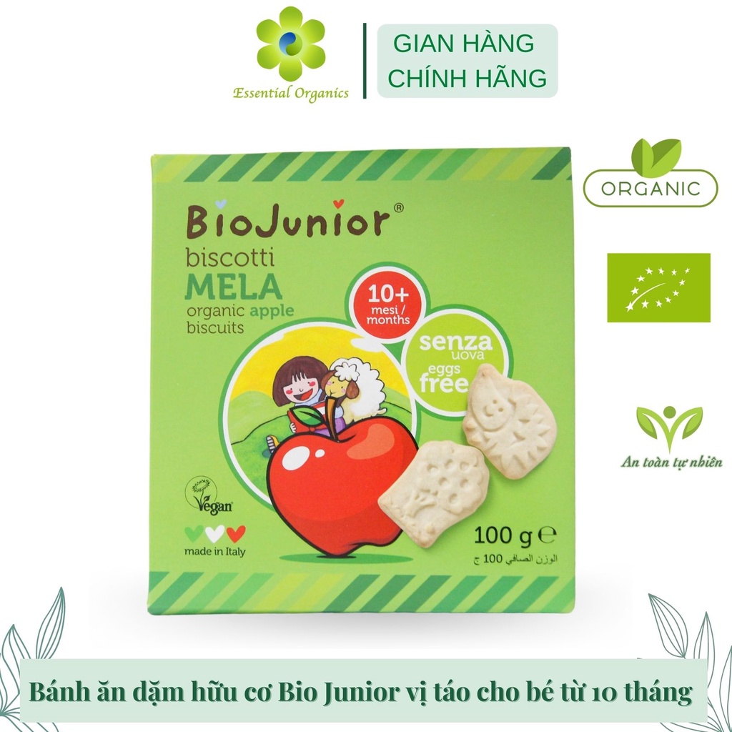 Bánh ăn dặm hữu cơ cho bé vị táo Bio Junior 100g (Từ 10 tháng tuổi)