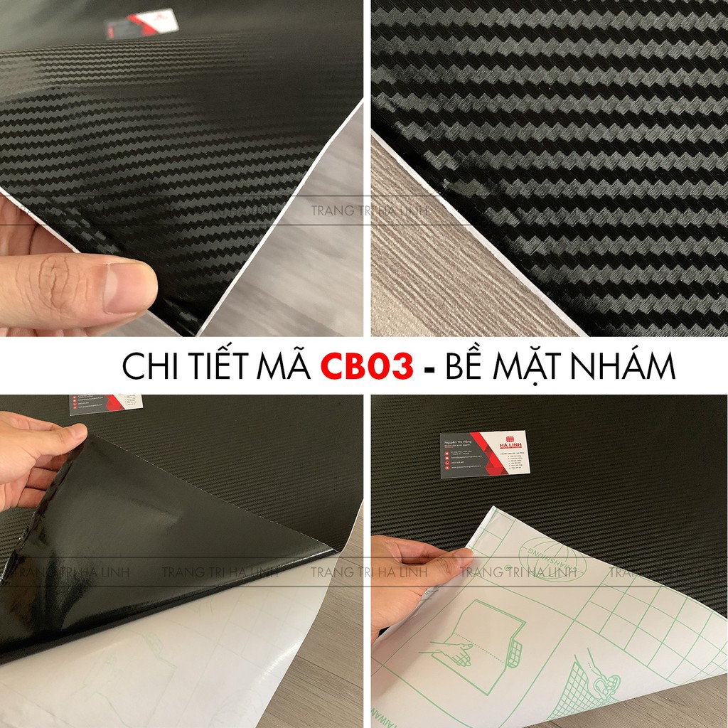 Decal carbon dán xe , decan cacbon vân bóng nhám sẵn keo khổ 0.6m 1.2m