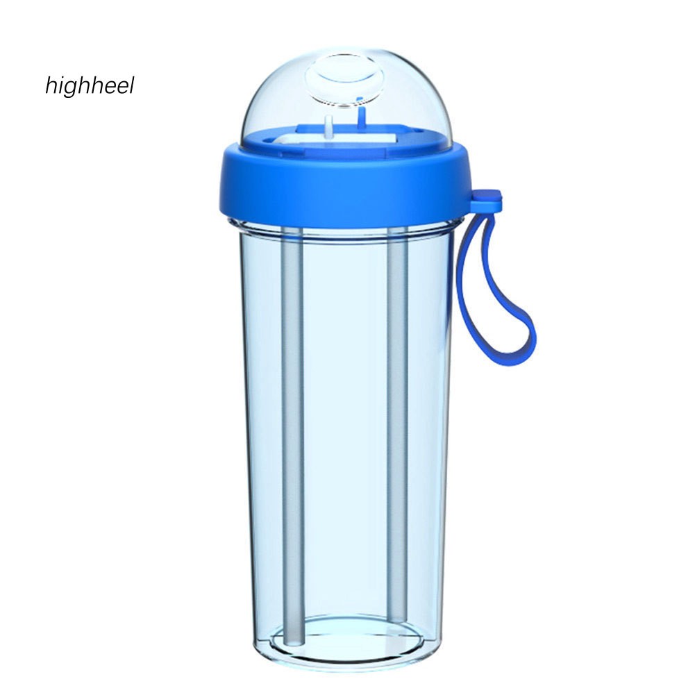 Bình nước di động 420/600ml chia 2 ngăn với hai ống hút dành cho cặp đôi | BigBuy360 - bigbuy360.vn