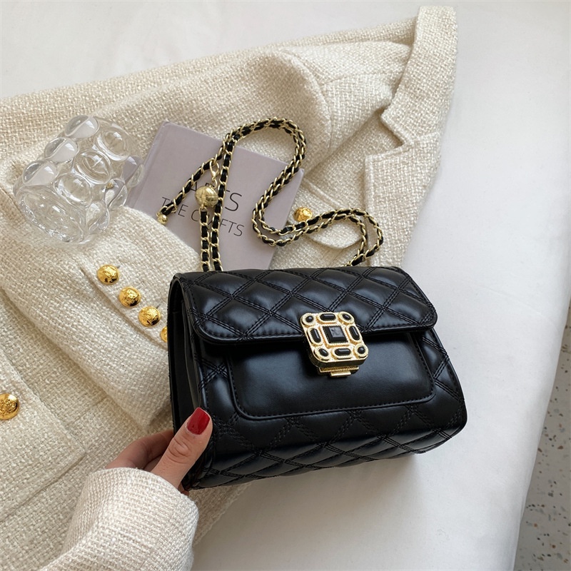 IELGY Túi Đeo Chéo Dáng Vuông Nhỏ Màu Trơn Thời Trang Cho Nữ