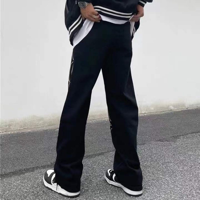 ✦ AFFLIGA ✦Quần jean ống đứng lưng cao thêu hình nhện phong cách hip hop đường phố cho nam