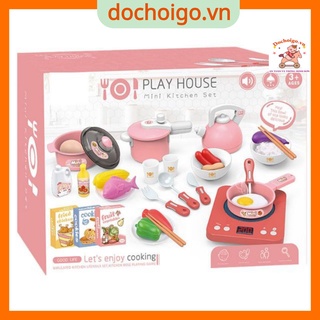 Đồ chơi bộ nấu ăn  màu hồng cho bé dochoigo.vn