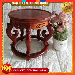 Đôn khuyên kỷ kiểu khuyên gỗ hương-Đế kê tượng hoa cao 20cm