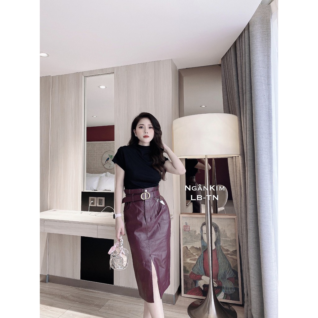 Chân váy da ôm dáng dài - kèm đai | BigBuy360 - bigbuy360.vn