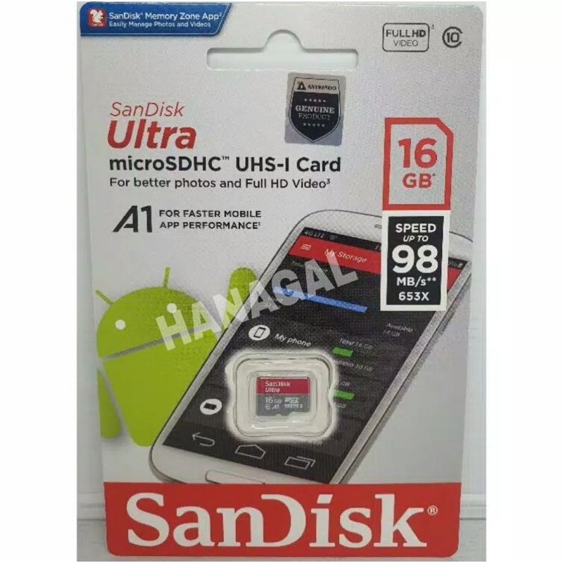 Linh Kiện Điện Tử Dutasp11 - Sandisk Ultra Microsdhc Uhs-i Class 10 16gb 98mb / S A1