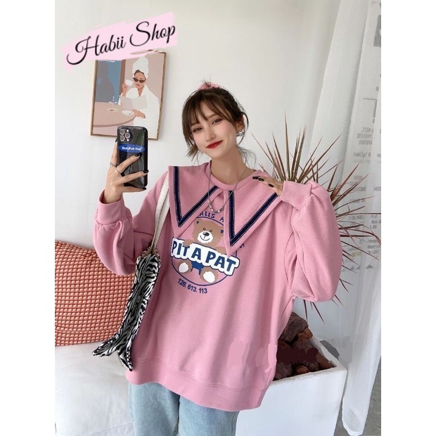 Áo nỉ sweater nữ phong cách ulzzang thủy thủ HABII AN01 | BigBuy360 - bigbuy360.vn