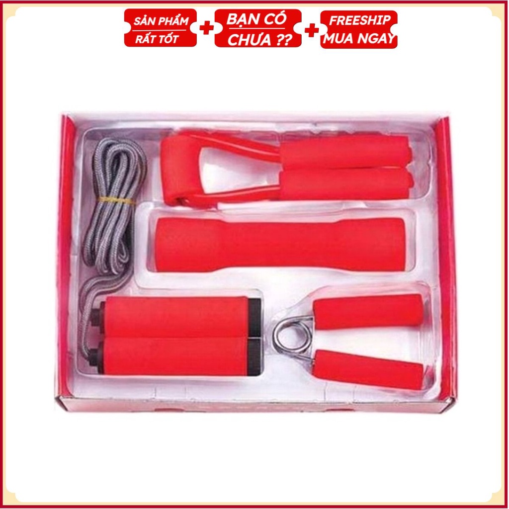 Bộ Dụng Cụ Tập Thể Dục Gia Đình 4 Trong 1 (Đỏ)