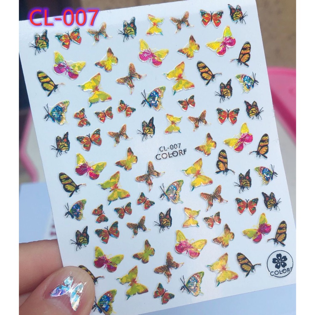 Sticker nướm 3d dán móng hình bướm 3d