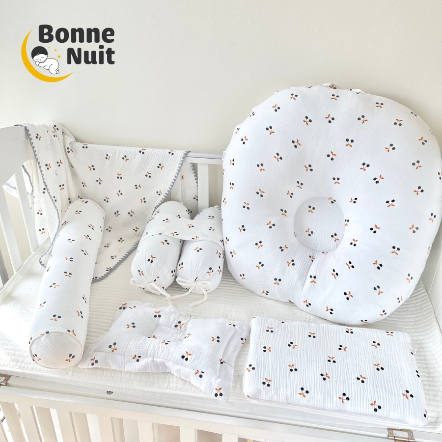 Chăn xô 4 lớp Bonne nuit cao cấp  chăn hè cho bé từ sơ sinh  2 mặt đều có hoạ tiết  90*90cm
