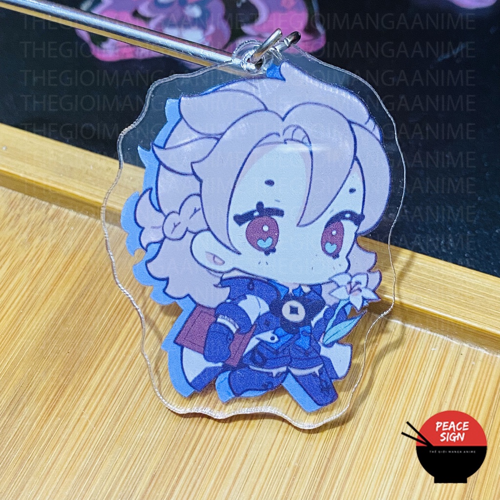 ( Mica trong acrylic ) Móc khóa in hình GENSHIN IMPACT ver MẮT BIẾC anime chibi game