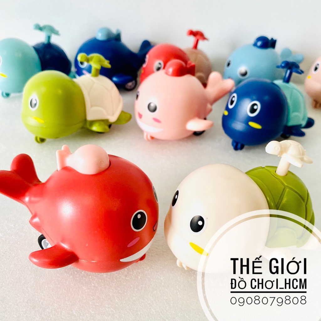 [NHẤN CÓT LÀ CHẠY] Đồ chơi trẻ em rùa con/ cá heo chạy bằng cót nhấn dành cho bé thích mô hình xe ô tô