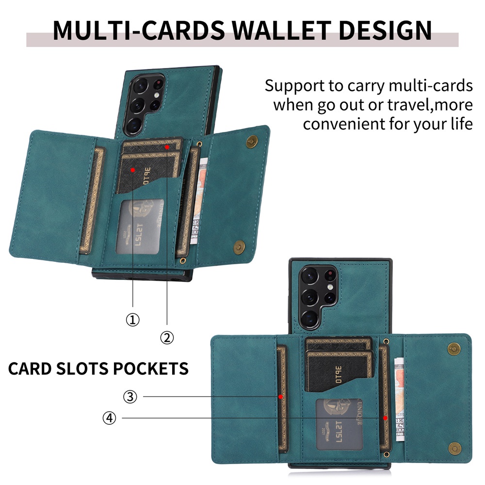 Ốp Lưng Kiểu Ví Tiền Cho Samsung Galaxy S23 S22 S21 Plus Note 20 Ultra