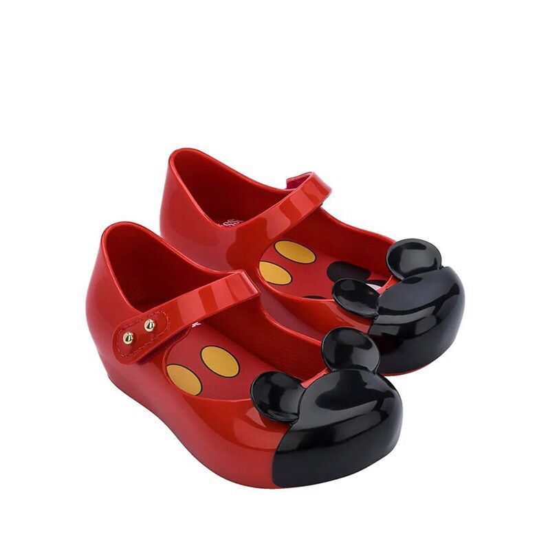 DISNEY Xăng đan Nhựa Dẻo Gắn Nơ Hình Chuột Mickey/Minnie Xinh Xắn Cho Bé Gái